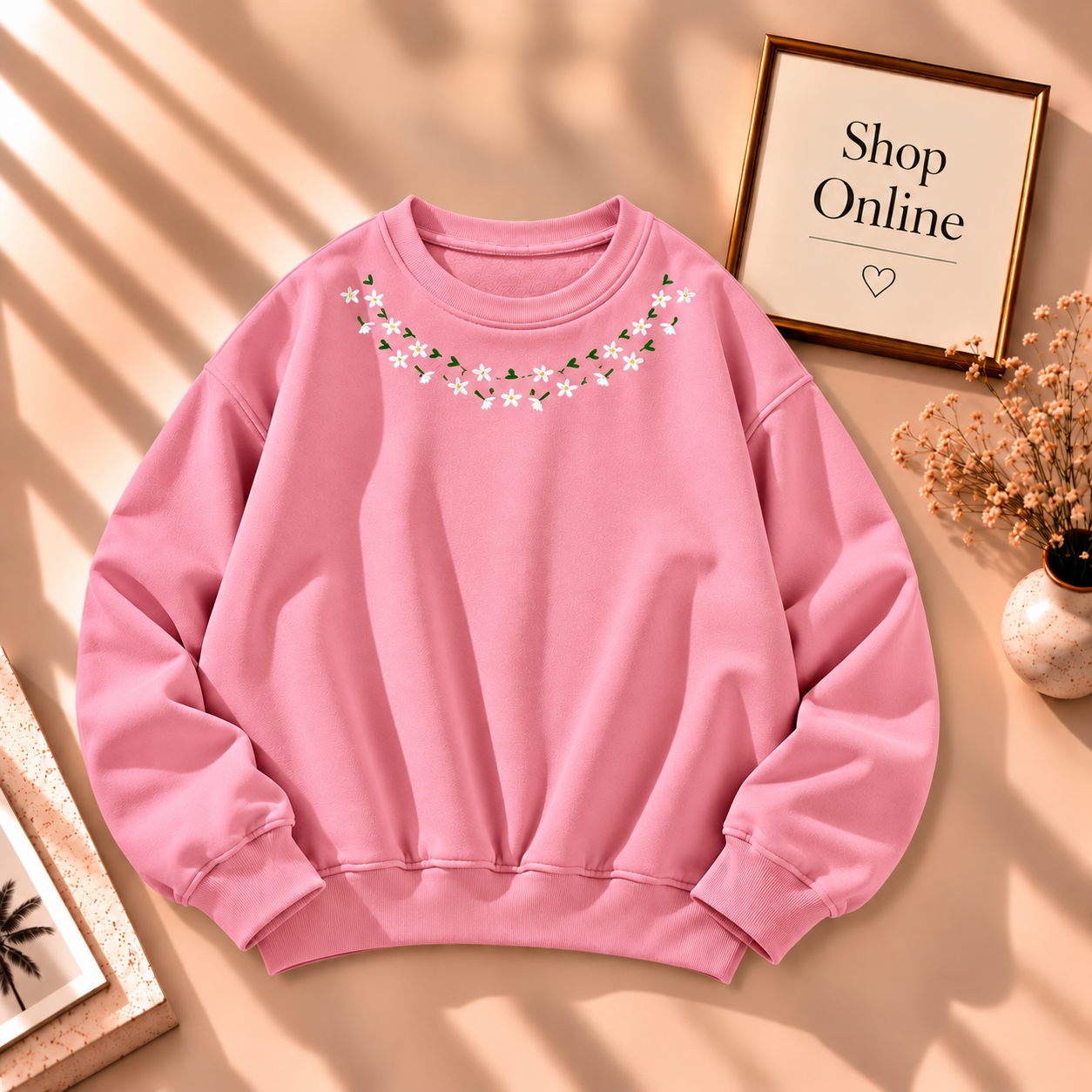 Flower Neck Sweatshirt