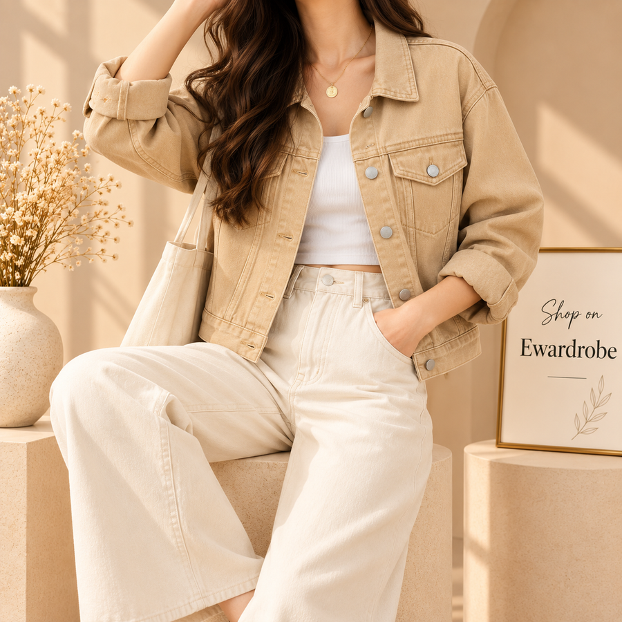 Beige Denim Jacket