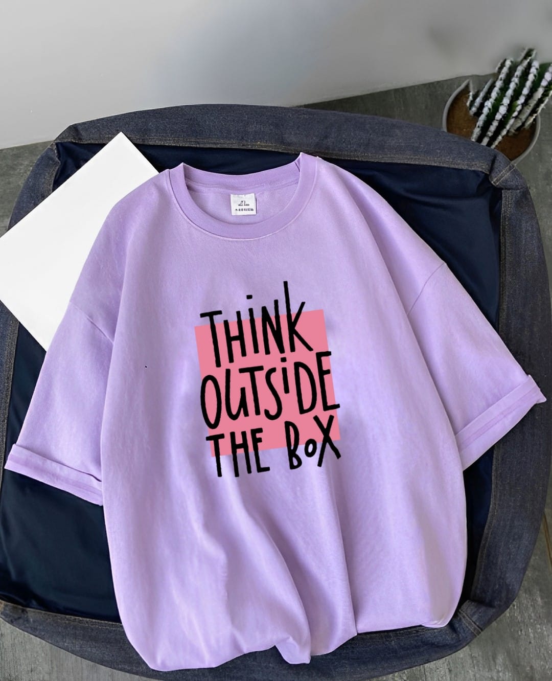 LILAC TEE THINK OUTSIDE THE BOX - teehoodie.co