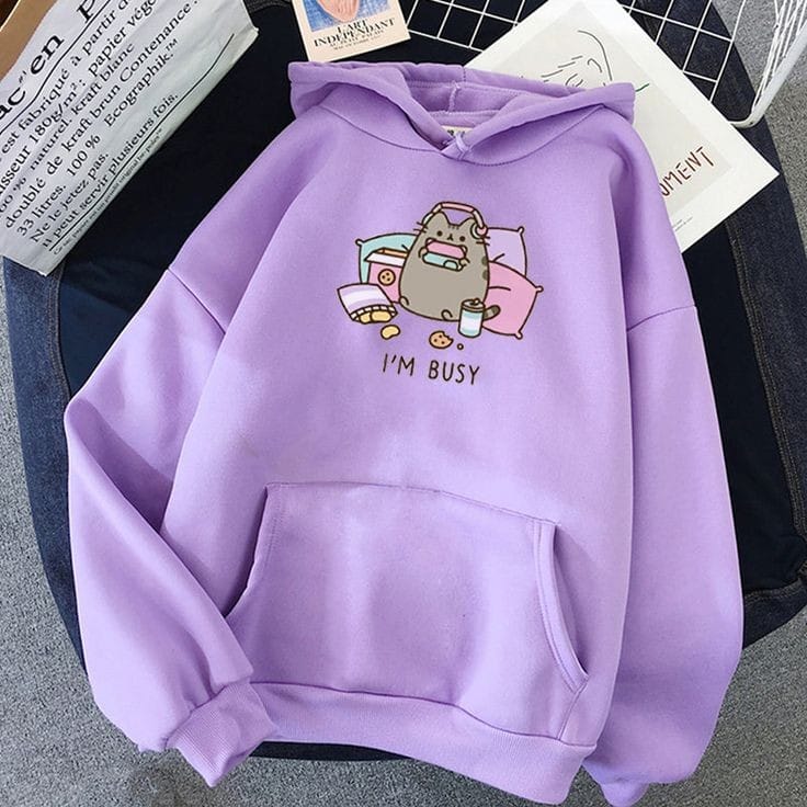 LILAC HOODIE I AM BUSY - teehoodie.co