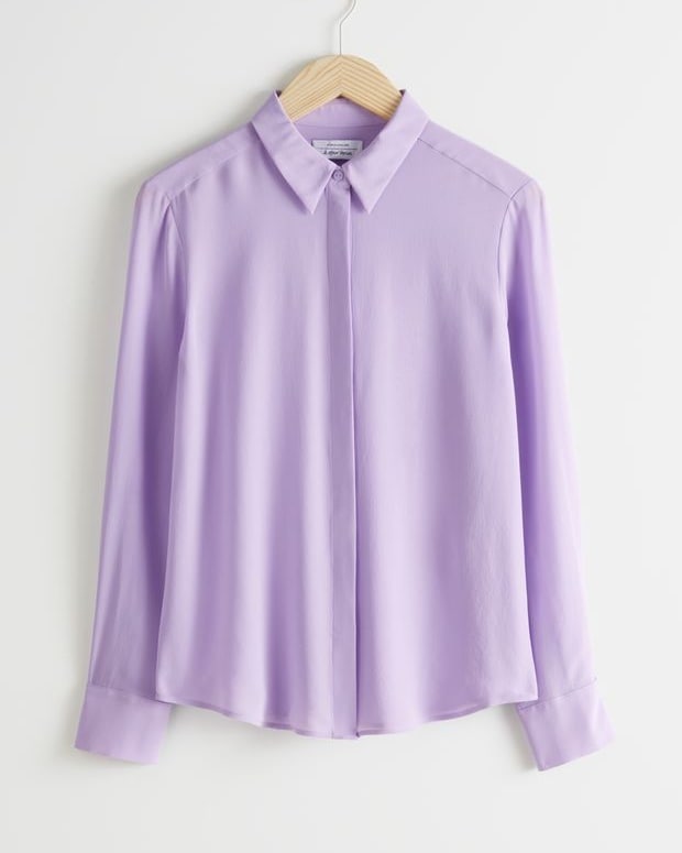 LILAC BUTTON DOWN TOP - teehoodie.co