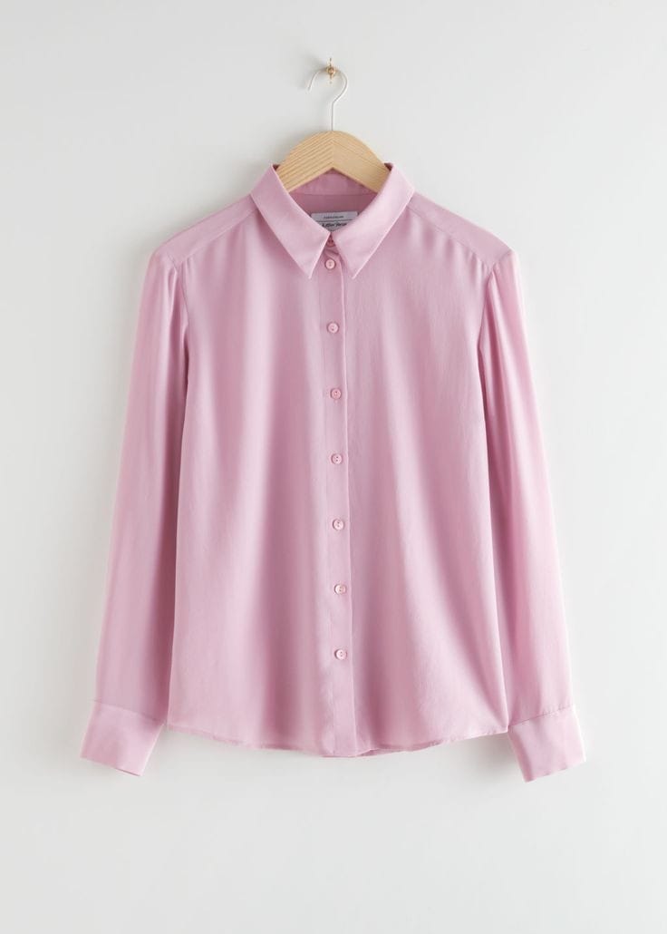 BABY PINK BUTTON DOWN SHIRT - teehoodie.co