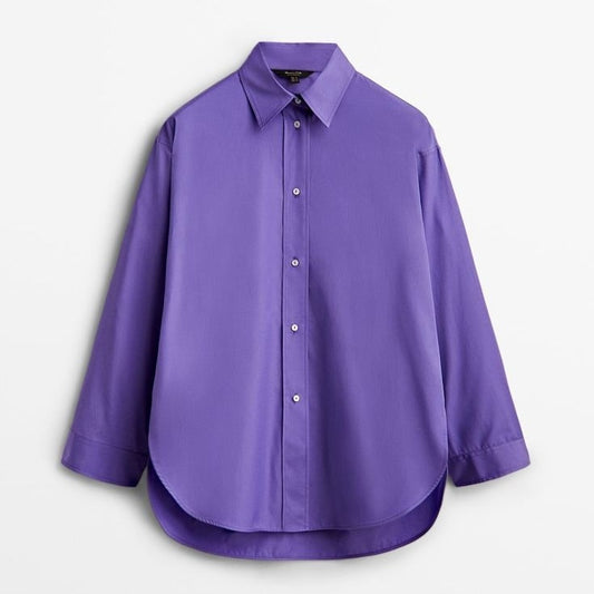 PURPLE BUTTON DOWN SHIRT - teehoodie.co