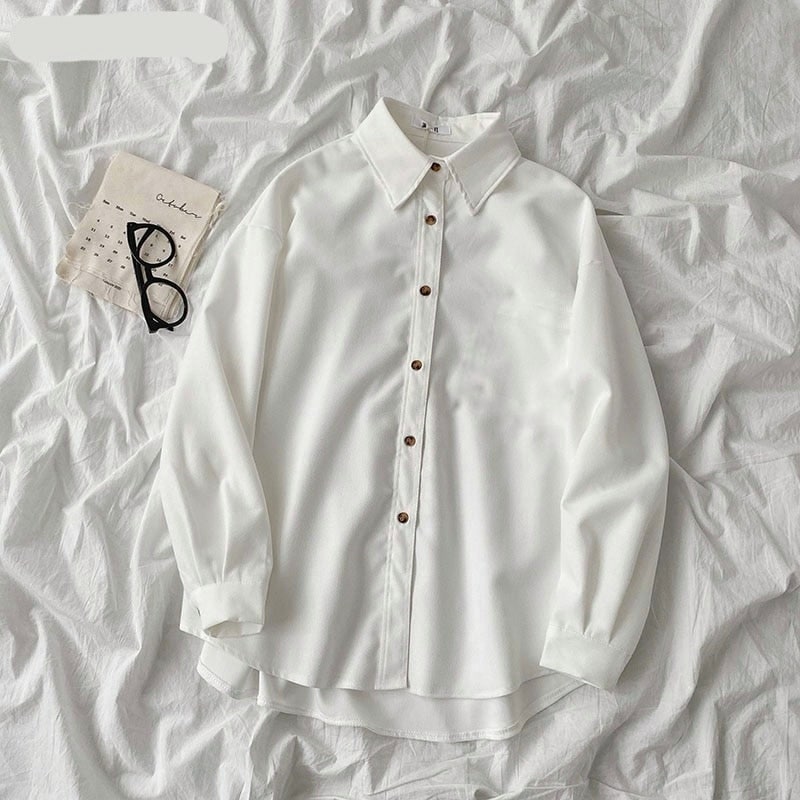 PURE WHITE BUTTON SHIRT - teehoodie.co