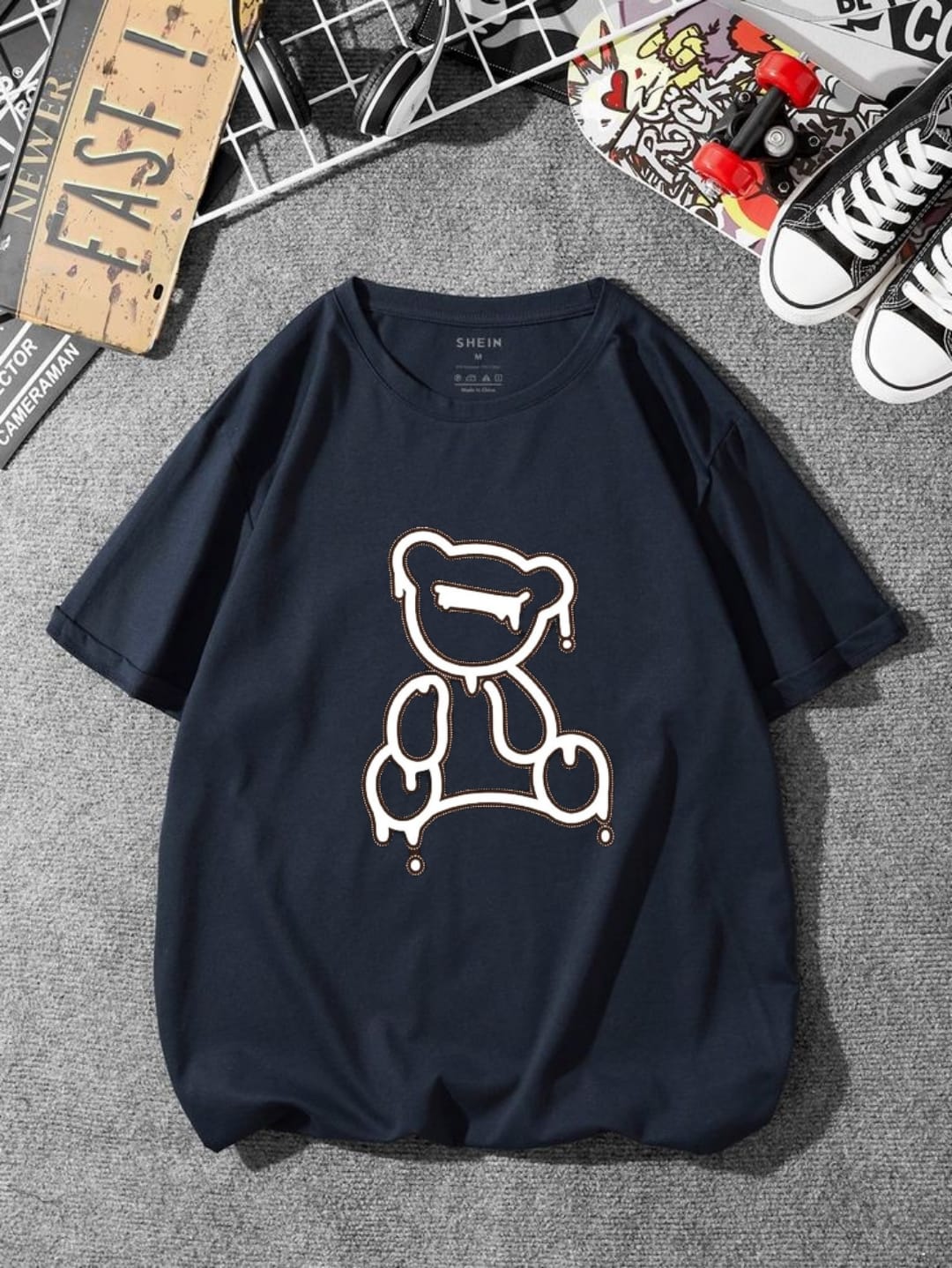 NAVY BLUE BEAR TSHIRT - teehoodie.co