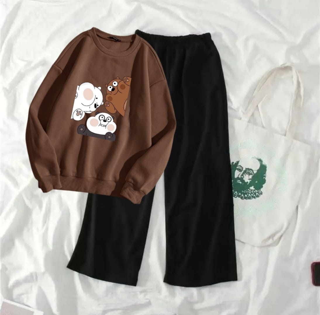 BOX BEAR BROWN SWEATSHIRT WITH FLAPPER