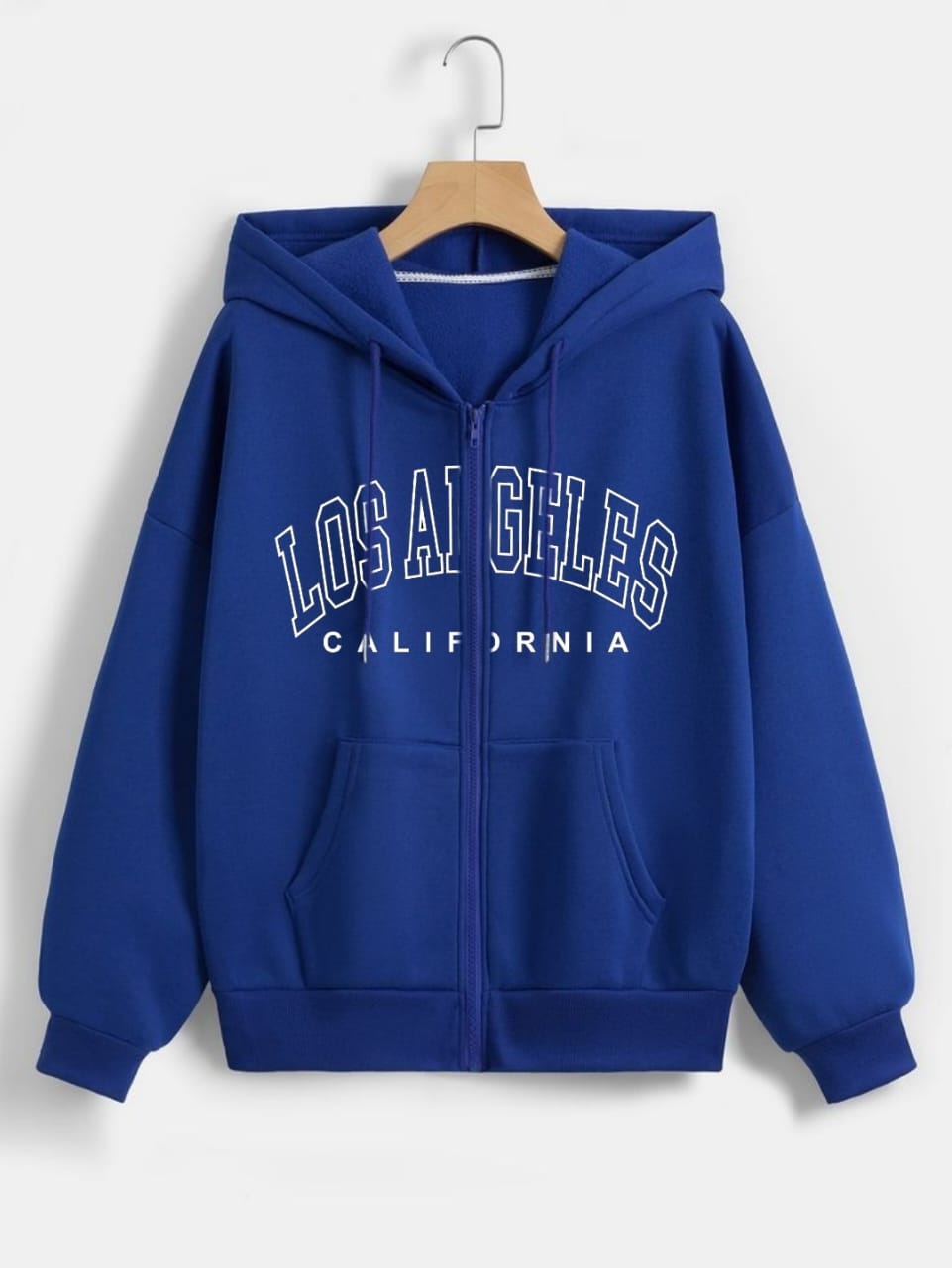 ROYAL BLUE ZIPPER HOODIE LOS ANGLES