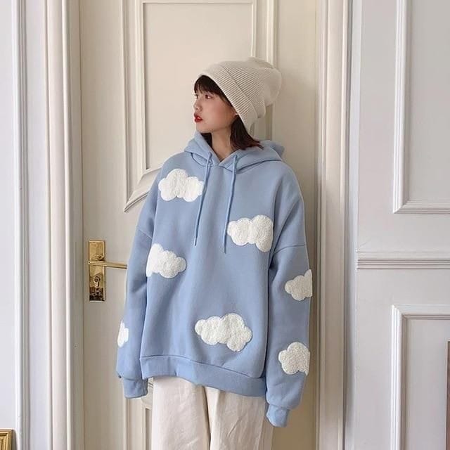 SKY BLUE HOOD CLOUD ALL OVER