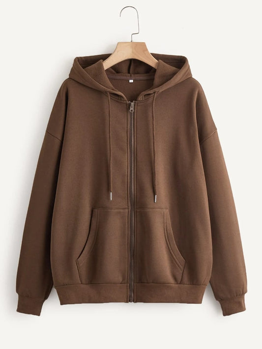 BROWN ZIPPER HOODIE