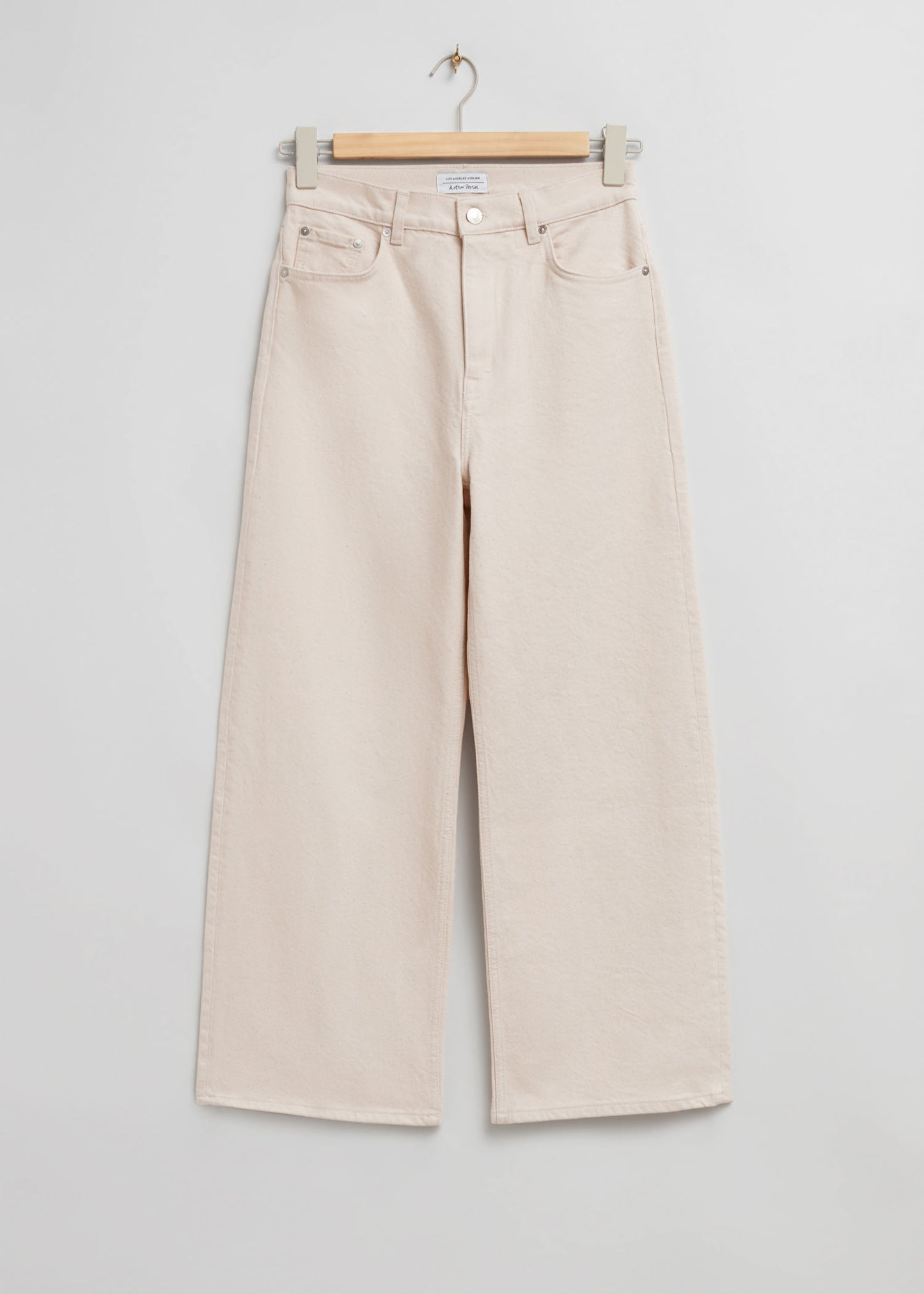 BEIGE WIDE LEG JEANS