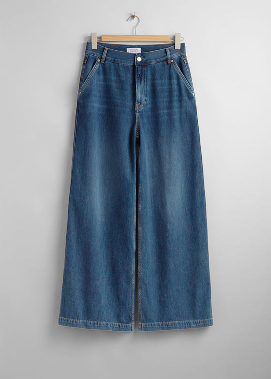 RUST BLUE WIDE LEG JEANS