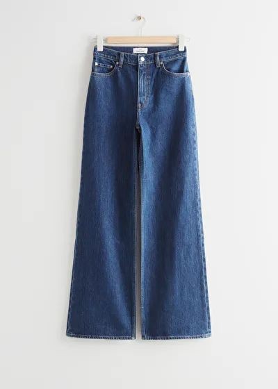 MID BLUE WIDE LEG JEANS