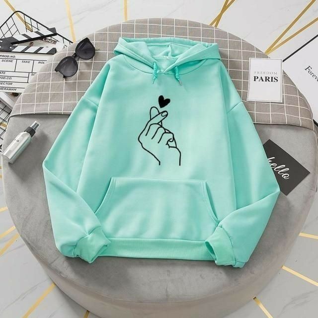 SEA GREEN LOVE CHARM HOODIE