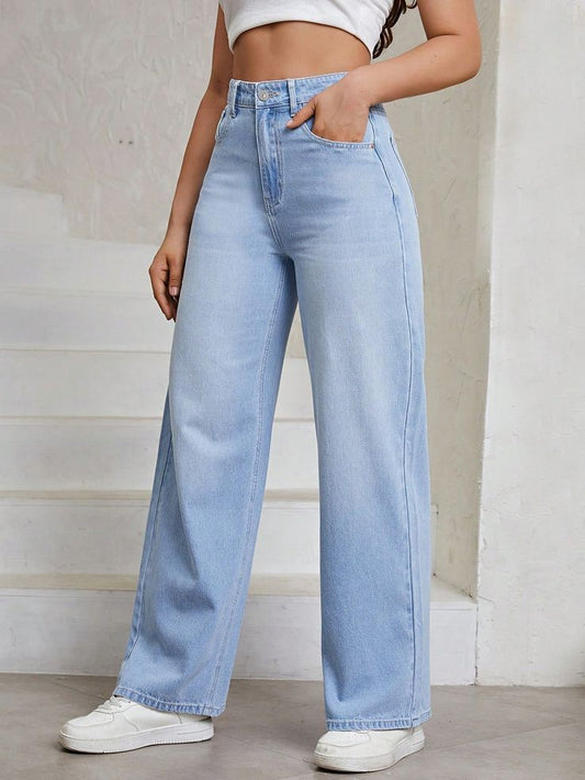 ICE BLUE WIDE LEG JEANS