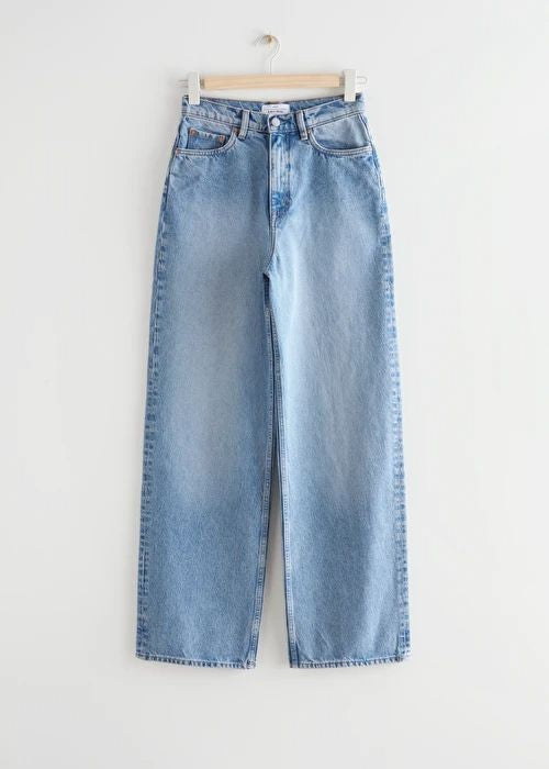 SKYISH ICE BLUE WIDE LEG JEANS