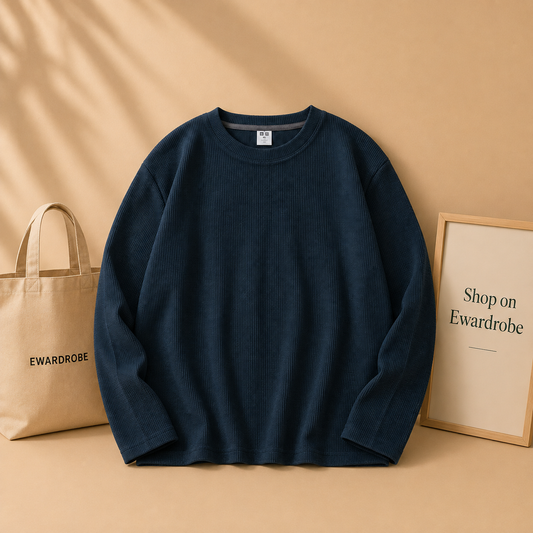 WAFFLE KNIT SWEATSHIRT