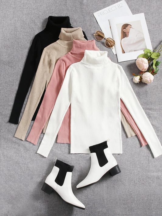 PACK OF 4 HIGH NECKS AVAILABLE ( pink, white , beige black)