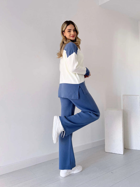 RIB KNIT PANEL CO ORD SET