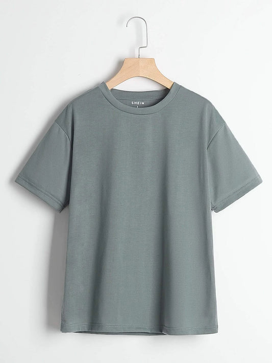 HEATHER GREY PLAIN TSHIRT