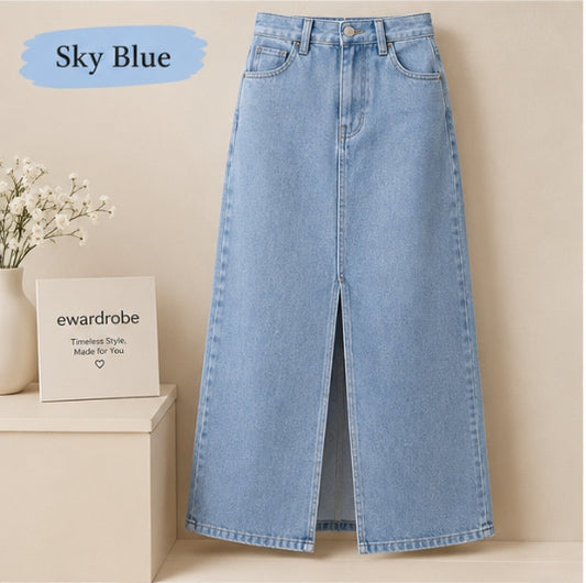 Sky Blue Denim Skirt