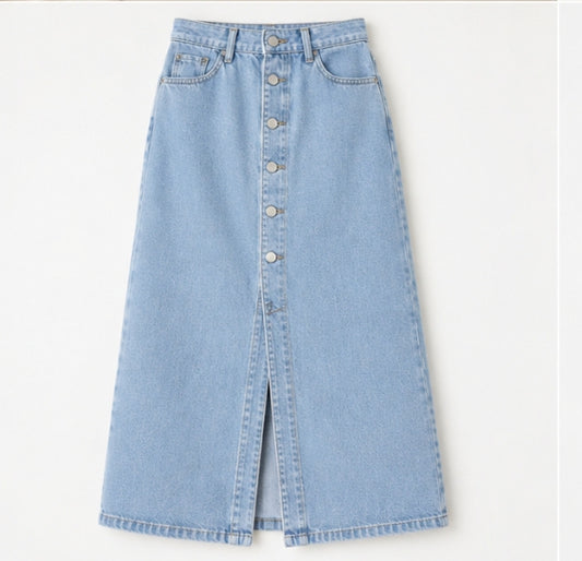 Sky Blue Denim Skirt