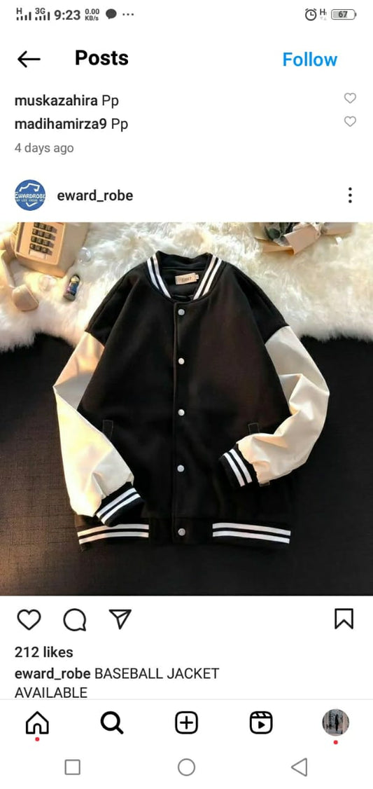 BLACK BASEBALL JACKET