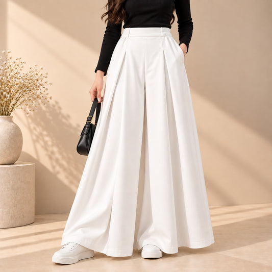 White Twill Long Skirt