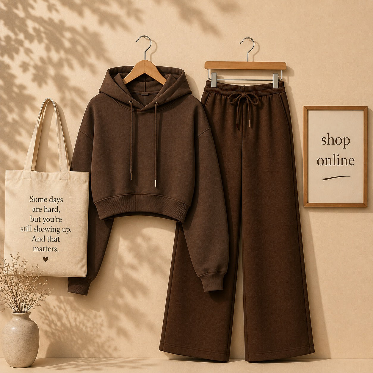 Dark Brown Crop Hood With Brown Flapper