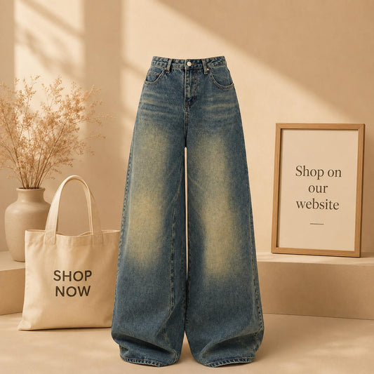 Vintage dark blue faded jeans greenish fade