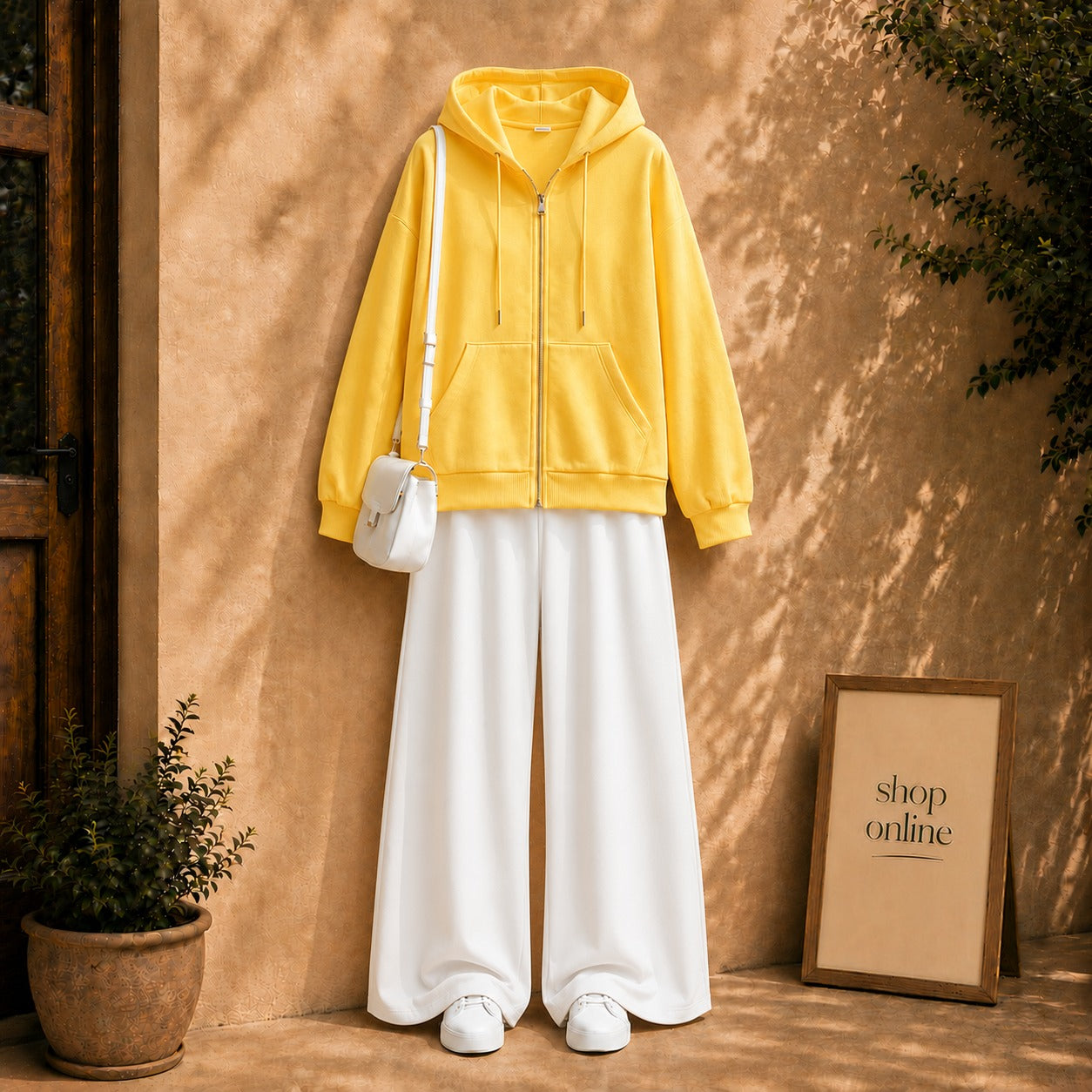 Yellow Zipper with white Flapper