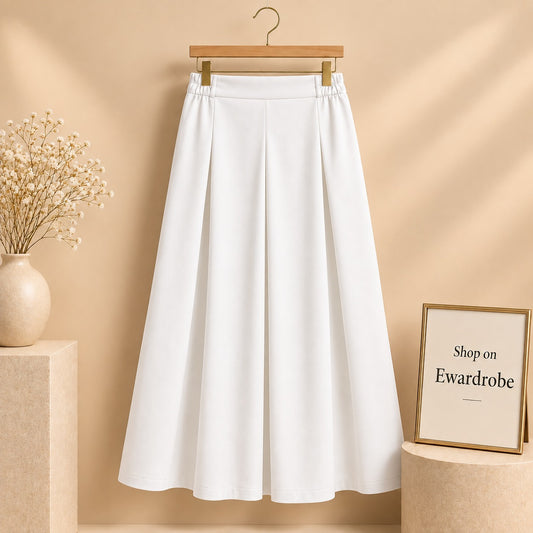 White Twill Long Skirt