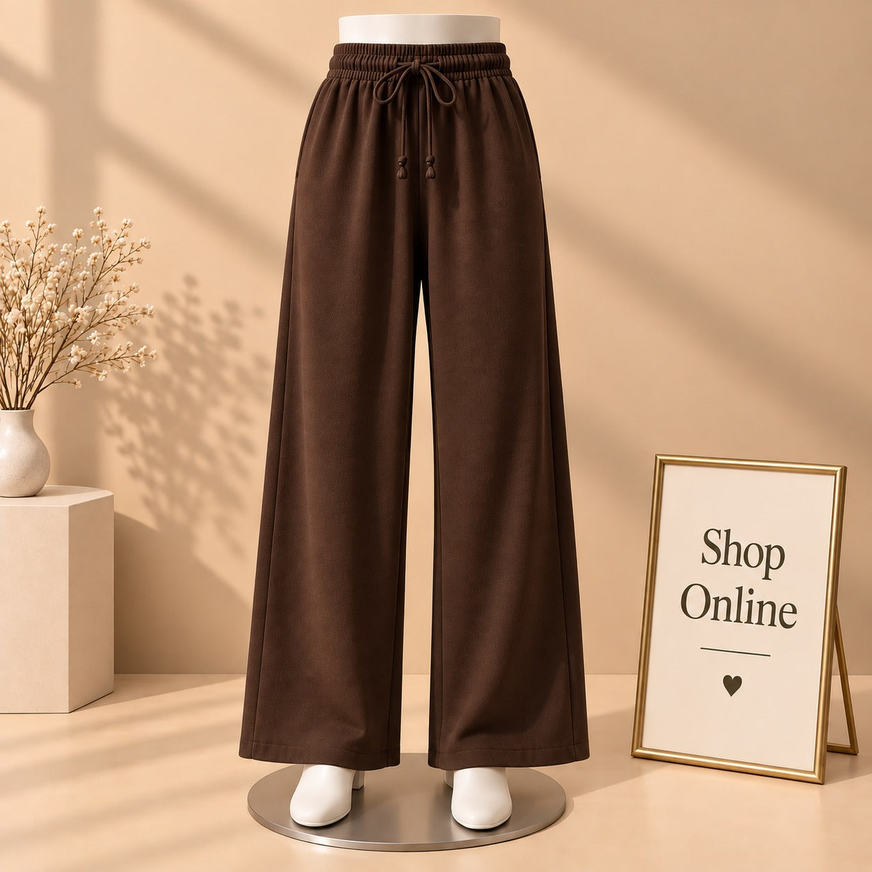 Plain Brown Flapper Trouser