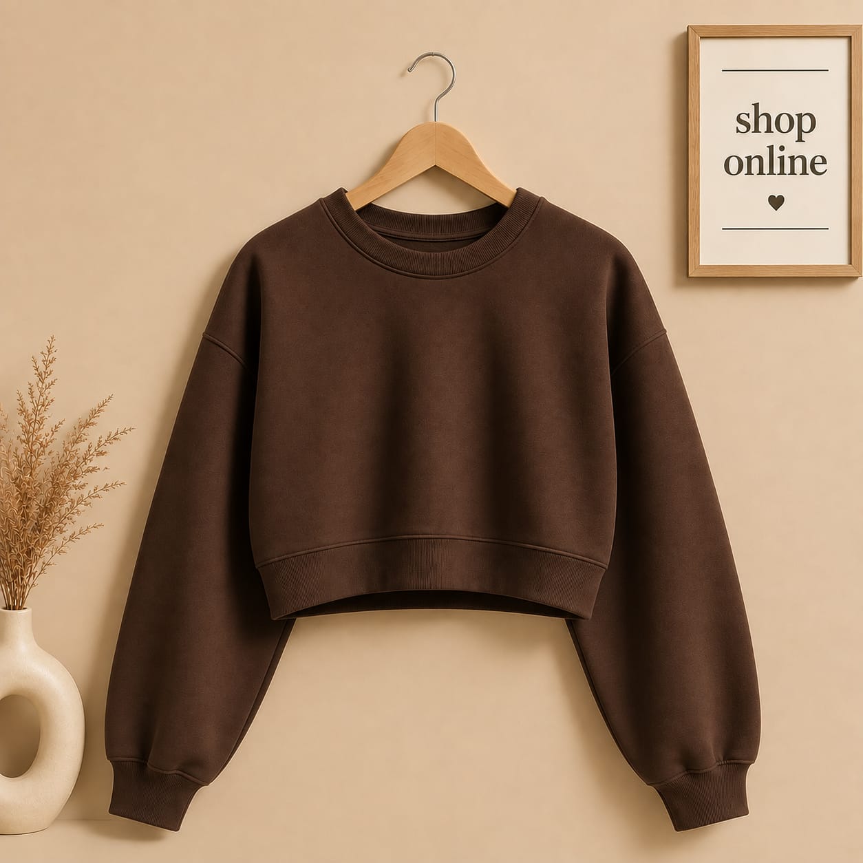 Dark brown Crop sweatshirt