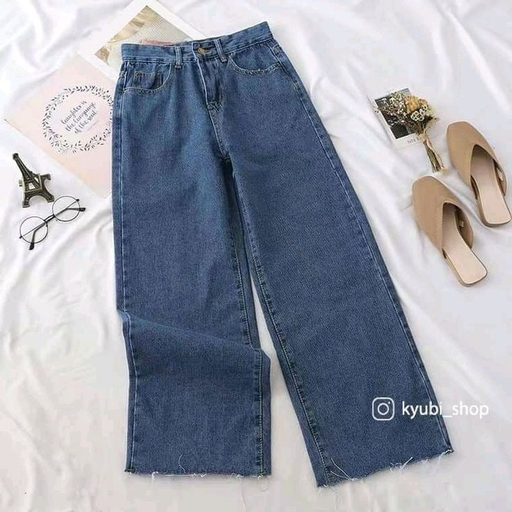 DARK BLUE WIDE LEG JEANS – Ewardrobe