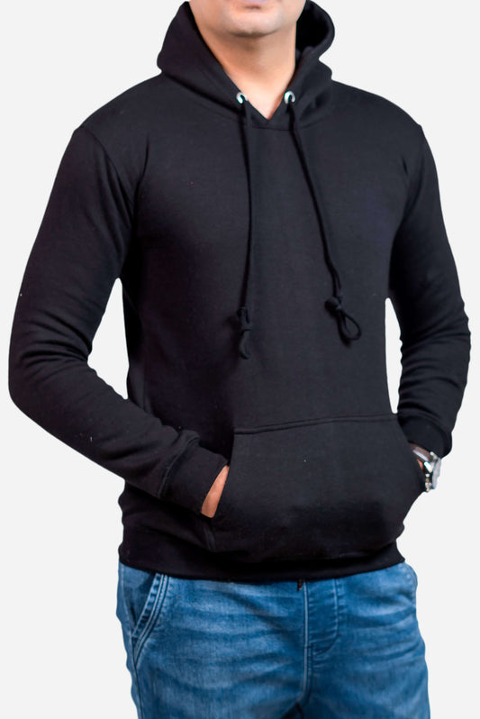 Basic Black Hoodie // Men - teehoodie.co