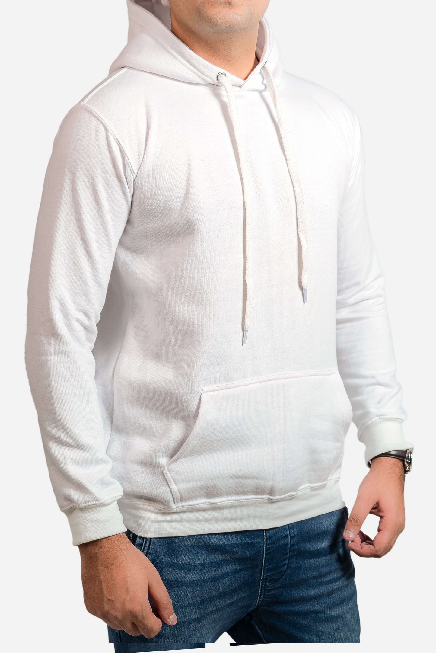 Basic White Hoodie // Men - teehoodie.co