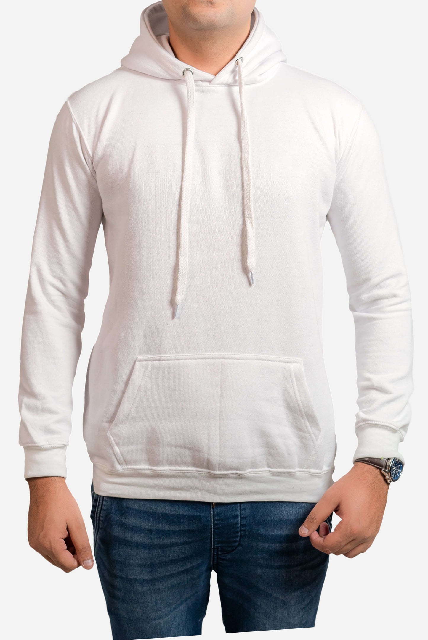 Basic White Hoodie // Men - teehoodie.co