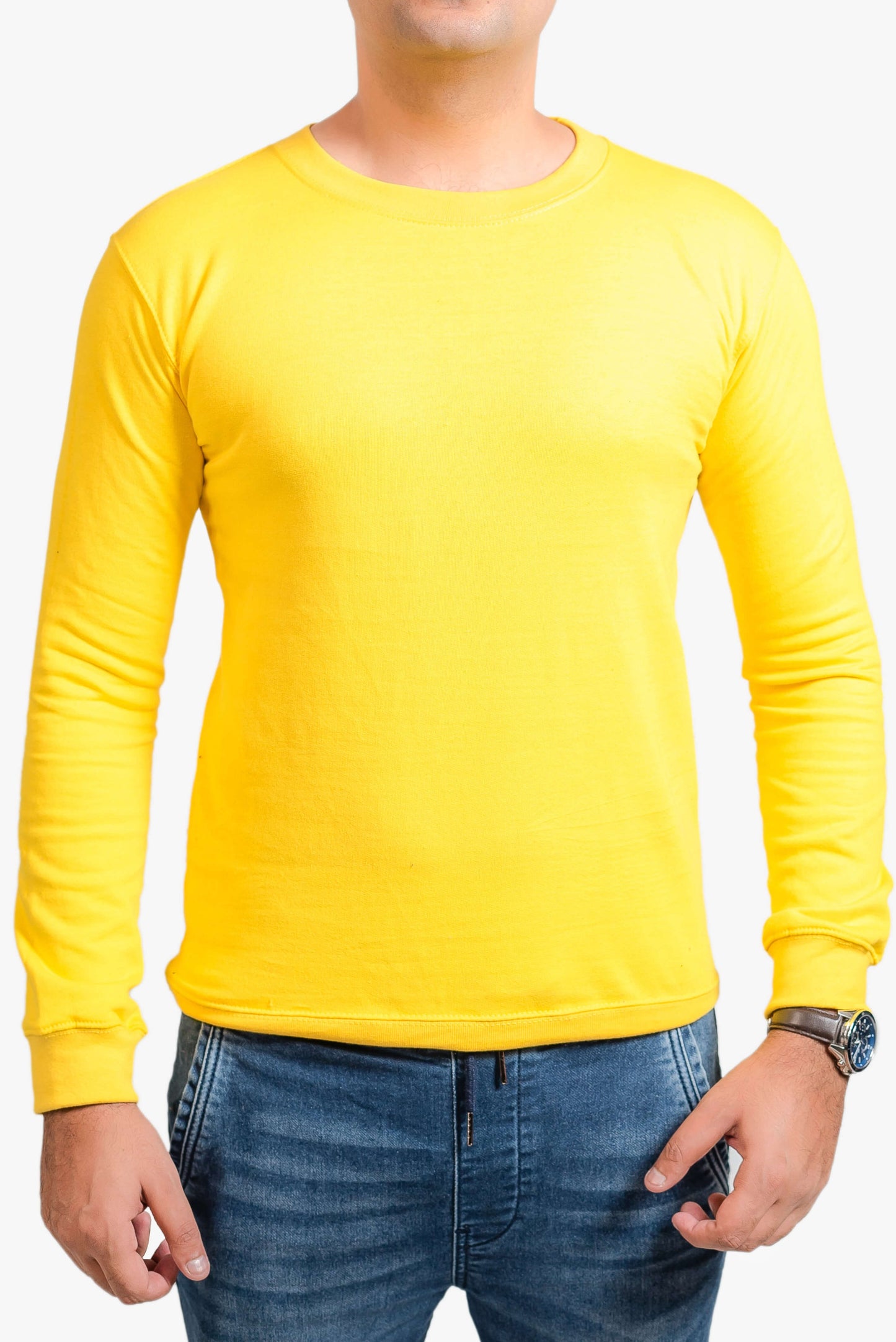 Basic Yellow Sweatshirt // Men - teehoodie.co