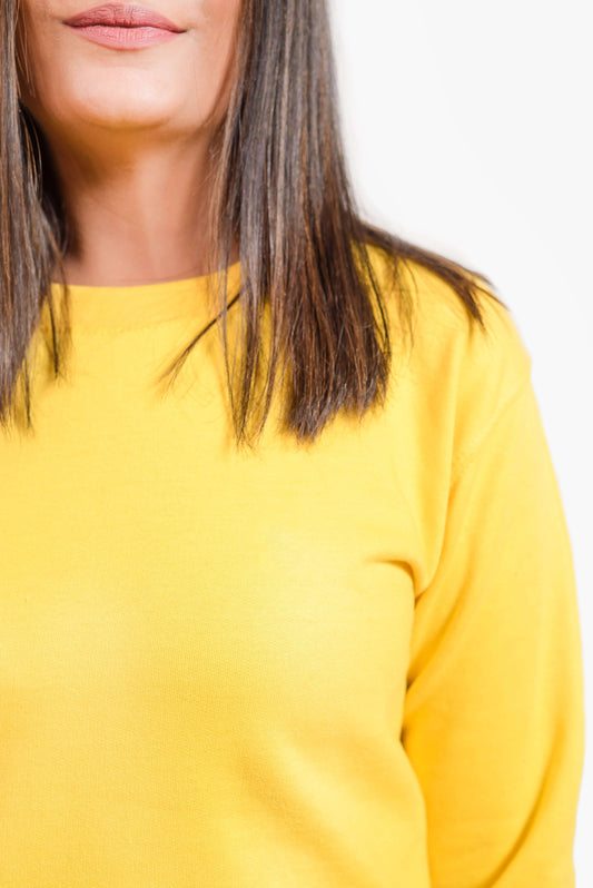 Basic Yellow Sweatshirt // Women - teehoodie.co