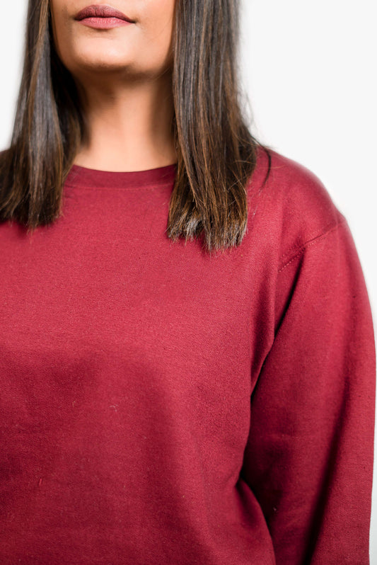 Basic Burgundy Sweatshirt // Women - teehoodie.co