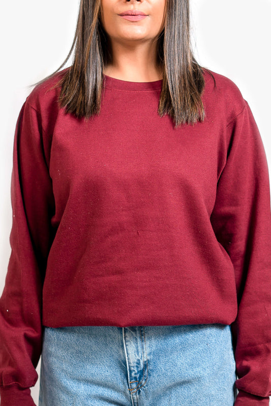 Basic Burgundy Sweatshirt // Women - teehoodie.co