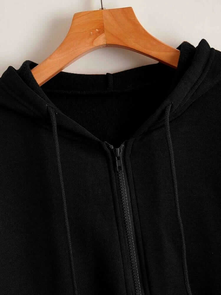 Basic Black Zipper Hoodie - teehoodie.co