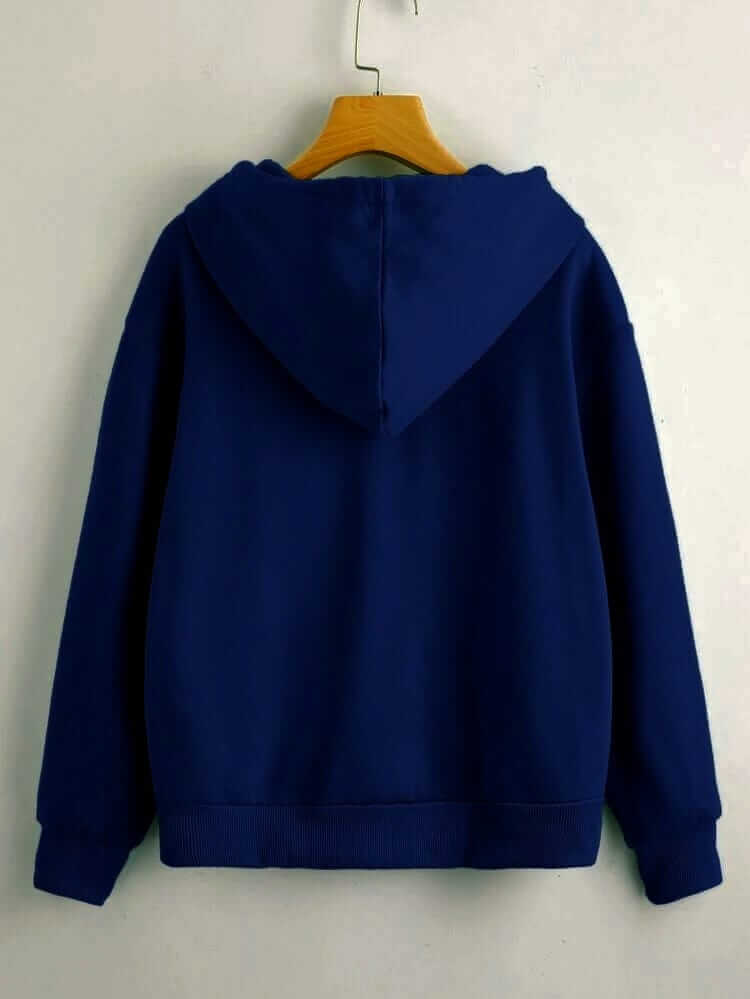 Basic Navy Blue Zipper Hoodie - teehoodie.co