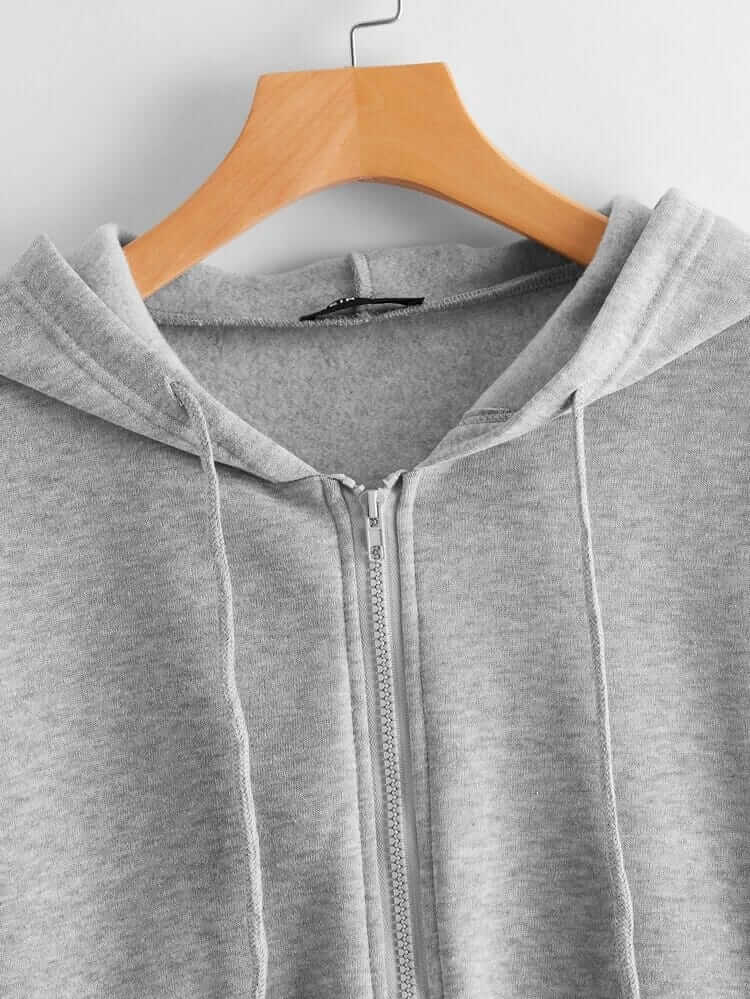 Basic Grey Zipper Hoodie - teehoodie.co