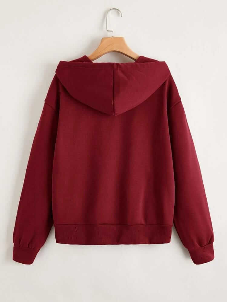 Basic Maroon Zipper Hoodie Ewardrobe