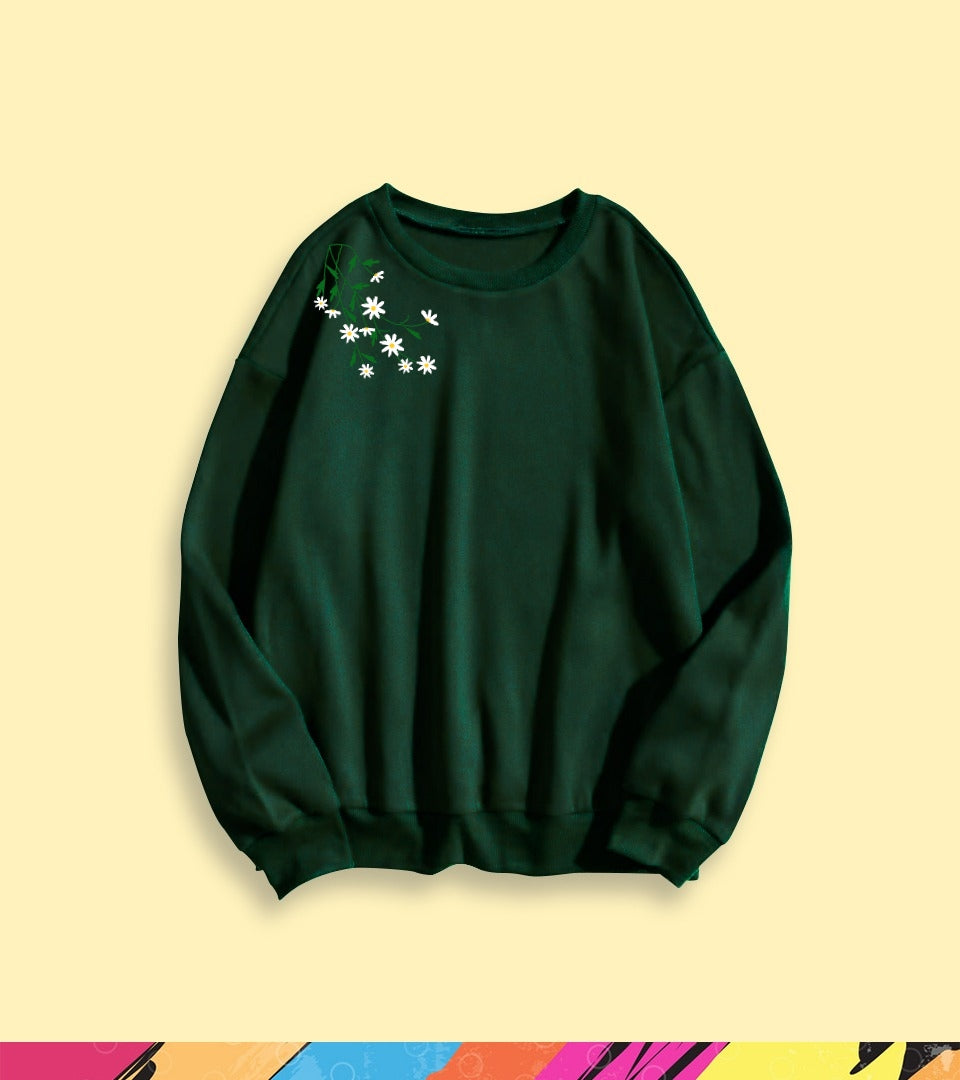 SHOULDER FLOWER SWEATSHIRT - teehoodie.co