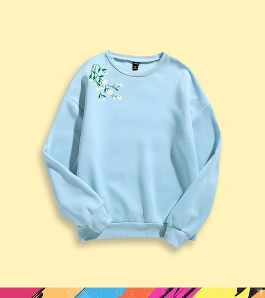 SHOULDER FLOWER SWEATSHIRT - teehoodie.co