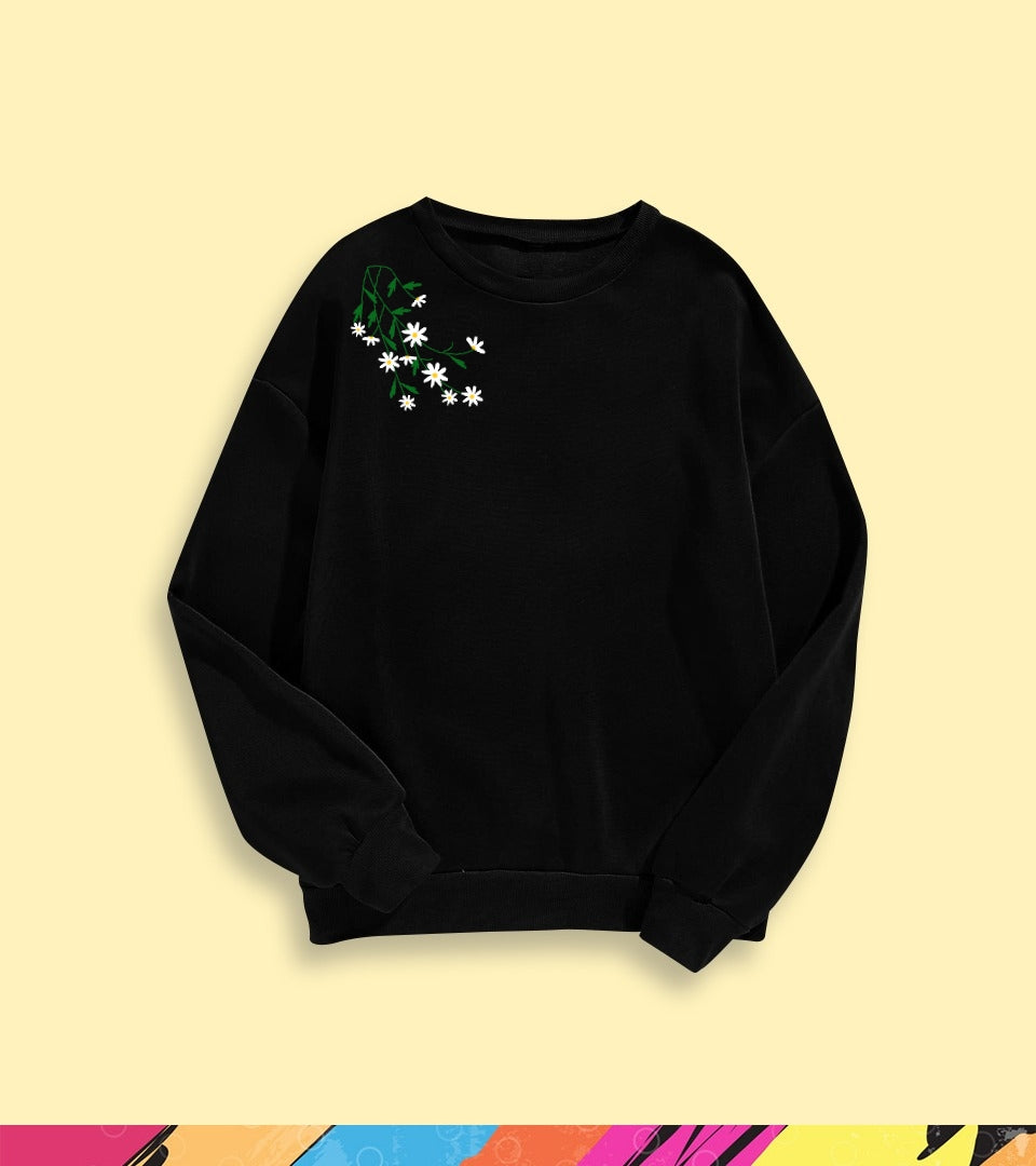 SHOULDER FLOWER SWEATSHIRT - teehoodie.co