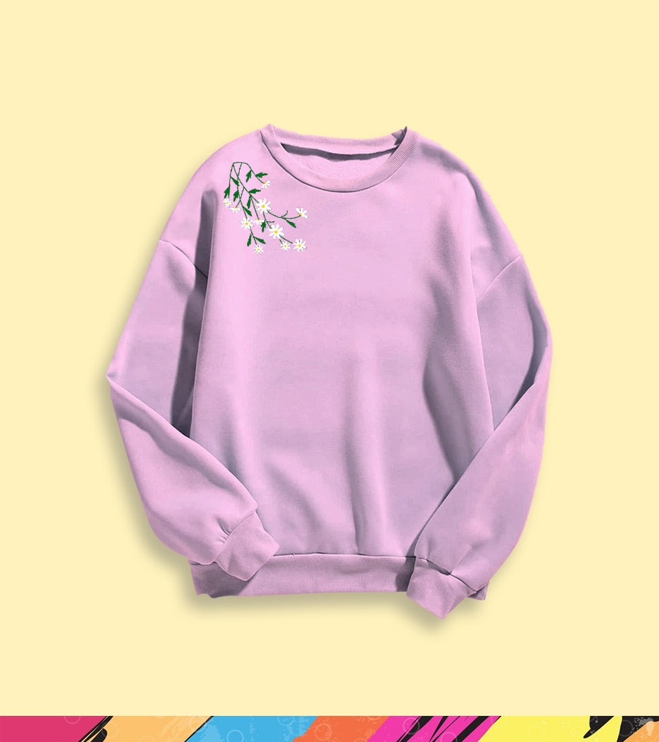 SHOULDER FLOWER SWEATSHIRT - teehoodie.co