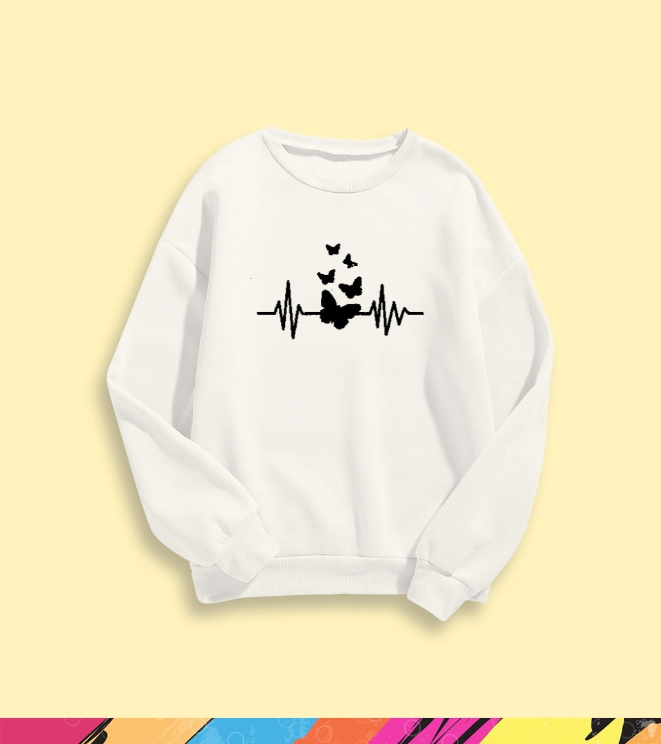 BUTTERFLY HEART BEAT SWEATSHIRT - teehoodie.co